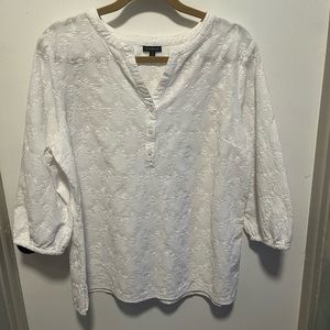 Talbots Cotton 3/4 Sleeve Blouse XL